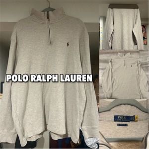 Polo Ralph Lauren Men’s XL Formal Sweater Half-Zip Tan/Cream Top